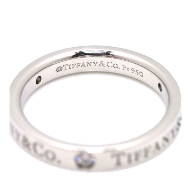 ティファニー TIFFANY&Co. ロゴ バンド 8号 リング ダイヤ 3P Pt プラチナ 指輪 VLP 90184813 2