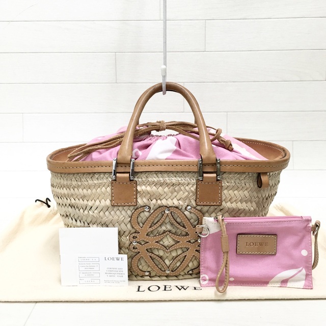 ☆美品・ギャランティ付☆ロエベ LOEWE アナグラム カゴバッグ