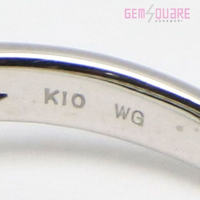 K10WG オープンハートモチーフ リング 透明石 11号 仕上げ済 レディースのアクセサリー(リング(指輪))の商品写真
