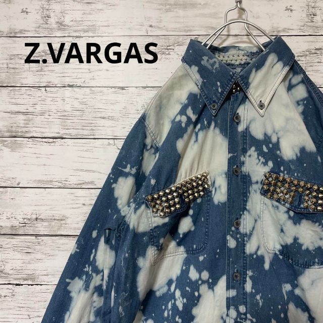 Z.VARGAS ブリーチ加工スタッズデニムシャツ ZAC.VARGAS お洒落