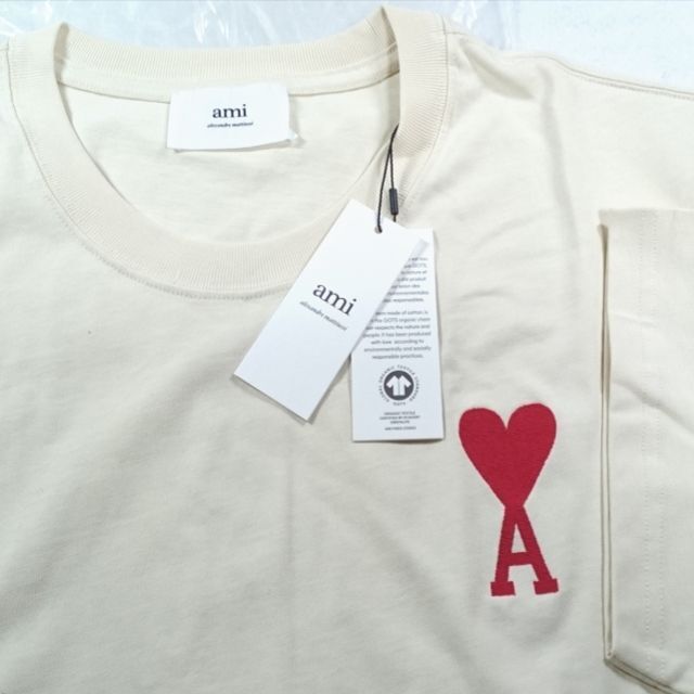 ami(アミ)の●新品/正規品● AMI paris 刺繍 ハート ロゴ Tシャツ メンズのトップス(Tシャツ/カットソー(半袖/袖なし))の商品写真