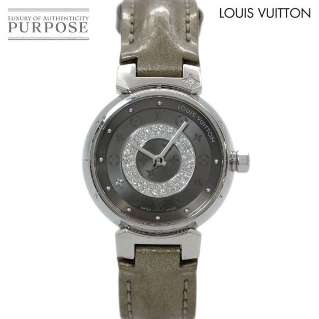 ルイ ヴィトン LOUIS VUITTON タンブール ディスク PM Q12MU レディース 腕時計 ダイヤモンド グレー 文字盤 クォーツ Tambour VLP 90188395