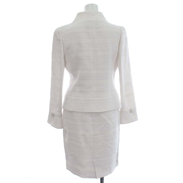ベラ VELLA スーツ ツイード セットアップ スカート ジャケット 白 M