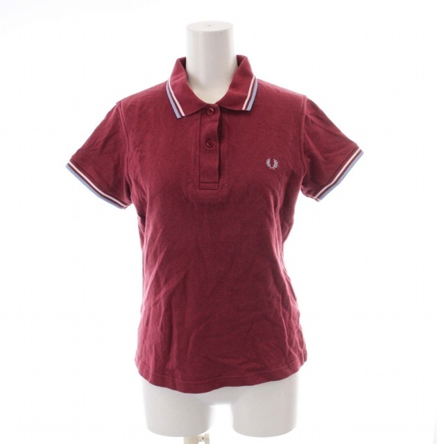 FRED PERRY(フレッドペリー)のFRED PERRY ポロシャツ シャツ 半袖 ロゴ ライン 38 赤 レッド レディースのトップス(ポロシャツ)の商品写真