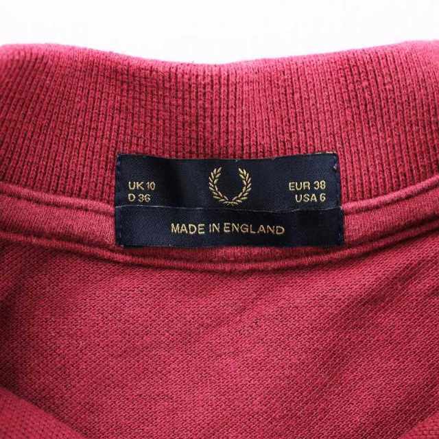 FRED PERRY(フレッドペリー)のFRED PERRY ポロシャツ シャツ 半袖 ロゴ ライン 38 赤 レッド レディースのトップス(ポロシャツ)の商品写真