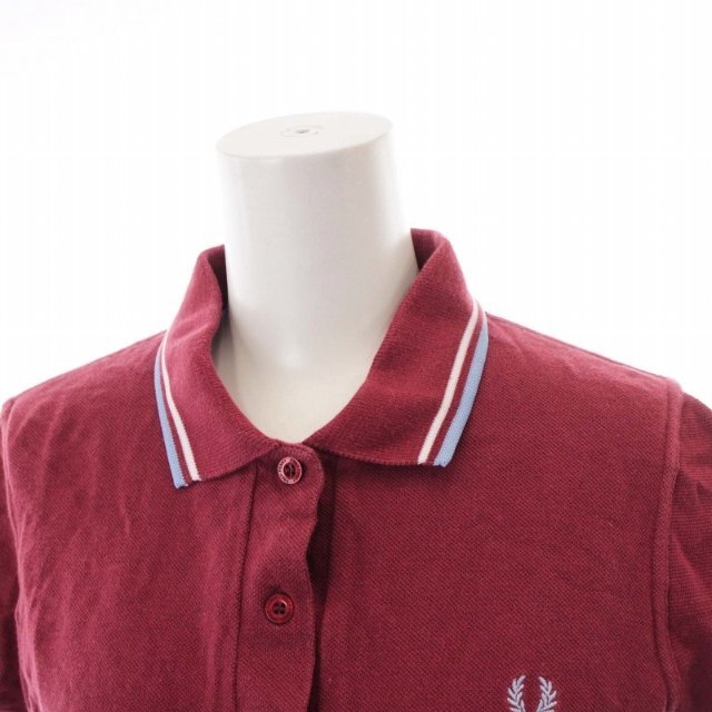 FRED PERRY(フレッドペリー)のFRED PERRY ポロシャツ シャツ 半袖 ロゴ ライン 38 赤 レッド レディースのトップス(ポロシャツ)の商品写真