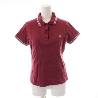 フレッドペリー(FRED PERRY)のFRED PERRY ポロシャツ シャツ 半袖 ロゴ ライン 38 赤 レッド(ポロシャツ)