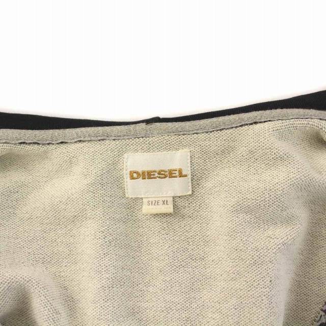 DIESEL(ディーゼル)のDIESEL パーカー スウェット ジップアップ 総柄 長袖 XL グレー 黒 メンズのトップス(パーカー)の商品写真