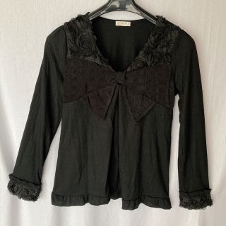 アクシーズファム(axes femme)のφZD axes femme レースリボン 薔薇モチーフ 長袖 カットソー M(カットソー(長袖/七分))