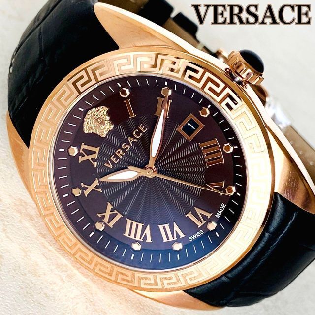 【新品】定価14万 ヴェルサーチVERSACE メンズ男性 腕時計 新品ブラウン