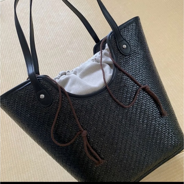 軽いカバンほぼqbag paris pigre 大人カゴバッグ 巾着 oeuf 新品未使用ウフ