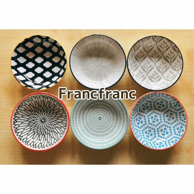 Francfranc(フランフラン)の◎新品・未使用◎Francfranc(フランフラン)色々皿　6枚 インテリア/住まい/日用品のキッチン/食器(食器)の商品写真
