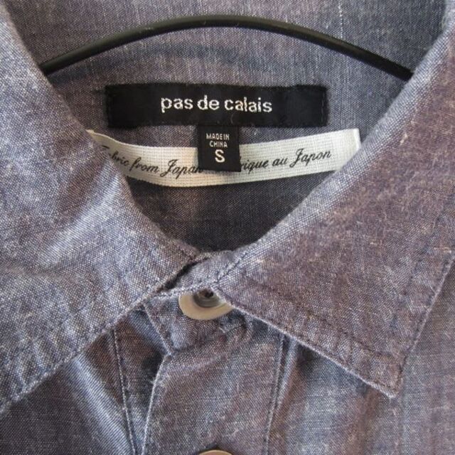 美品　パドカレ　pas de calais　長袖ワンピース　グレー　シャンブレー 6