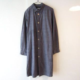 美品　パドカレ　pas de calais　長袖ワンピース　グレー　シャンブレー