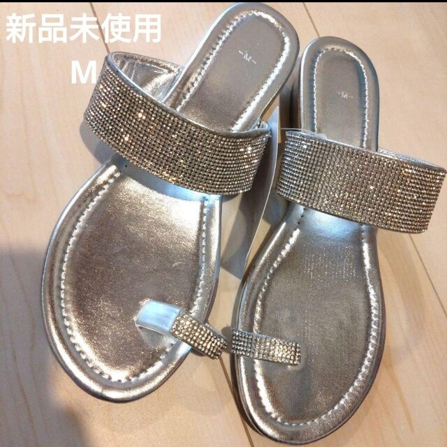 シルバーペタンコサンダル レディースの靴/シューズ(サンダル)の商品写真