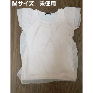 シャツ　シフォン　ピンク　半袖　フワフワ　可愛い　オフィス　カジュアル　綺麗め(衣装)
