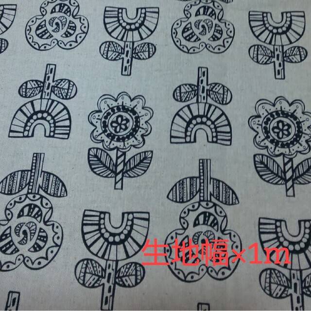 AYAKO KUGIMARU・綿麻キャンバス生地・花柄・生地幅×1m ハンドメイドの素材/材料(生地/糸)の商品写真