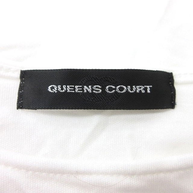 QUEENS COURT(クイーンズコート)のクイーンズコート カットソー クルーネック レース 五分袖 切替 5 白 レディースのトップス(その他)の商品写真