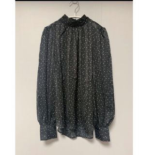 エイチアンドエム(H&M)の【H&M】ドット柄シースルーブラウス(シャツ/ブラウス(長袖/七分))