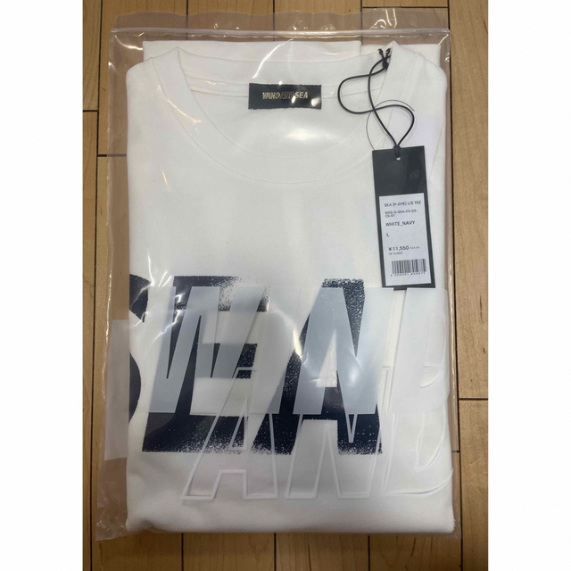 SEA (P-DYE) L S TEE  WHITE NAVY Lサイズ