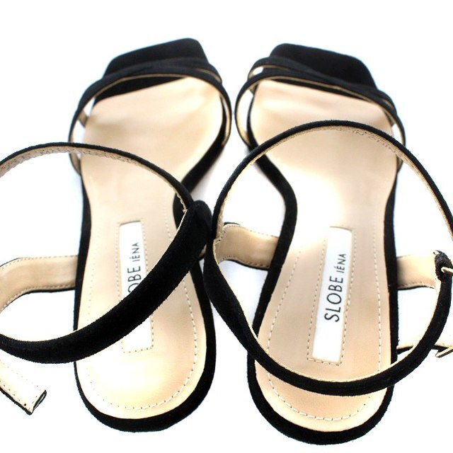 SLOBE IENA(スローブイエナ)のスローブ イエナ サンダル ストラップ スエード 23.5cm 黒 レディースの靴/シューズ(サンダル)の商品写真
