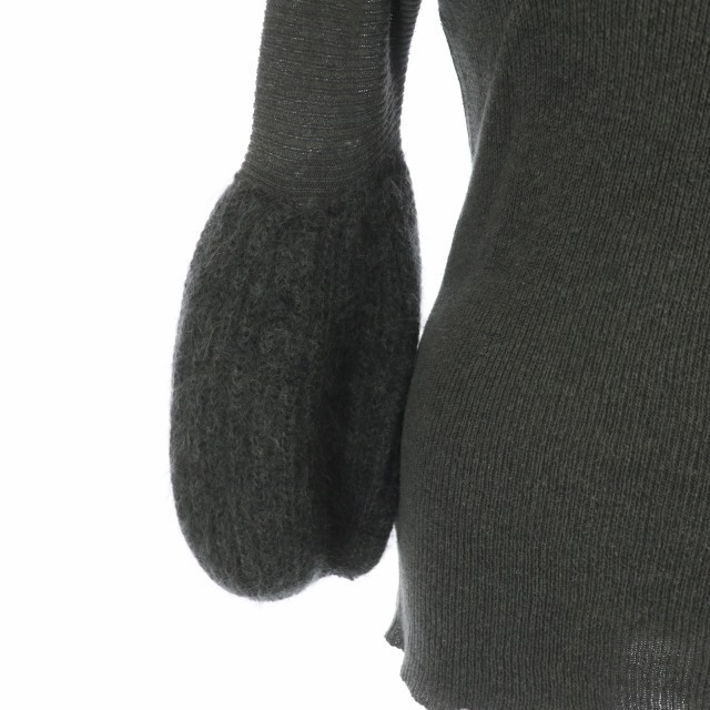 miumiu(ミュウミュウ)のミュウミュウ 切り替えモヘア混ニット セーター 長袖 38 グレー レディースのトップス(ニット/セーター)の商品写真