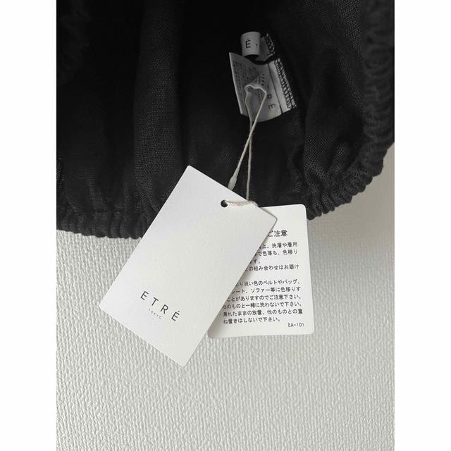 新品未使用 Etre Tokyo リネンバルーンブラウス ブラック 超安い 51.0