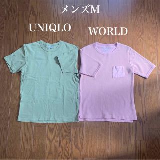 ユニクロ(UNIQLO)の半袖Tシャツ　メンズM  2枚  UNIQLO / WORLD(Tシャツ/カットソー(半袖/袖なし))