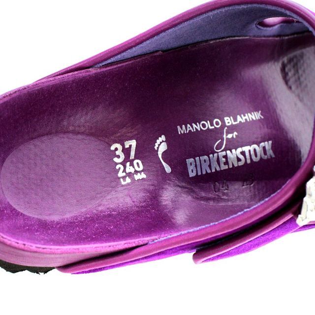 MANOLO BLAHNIK(マノロブラニク)のマノロブラニク サンダル スライド ベルベット 24cm 紫 レディースの靴/シューズ(サンダル)の商品写真