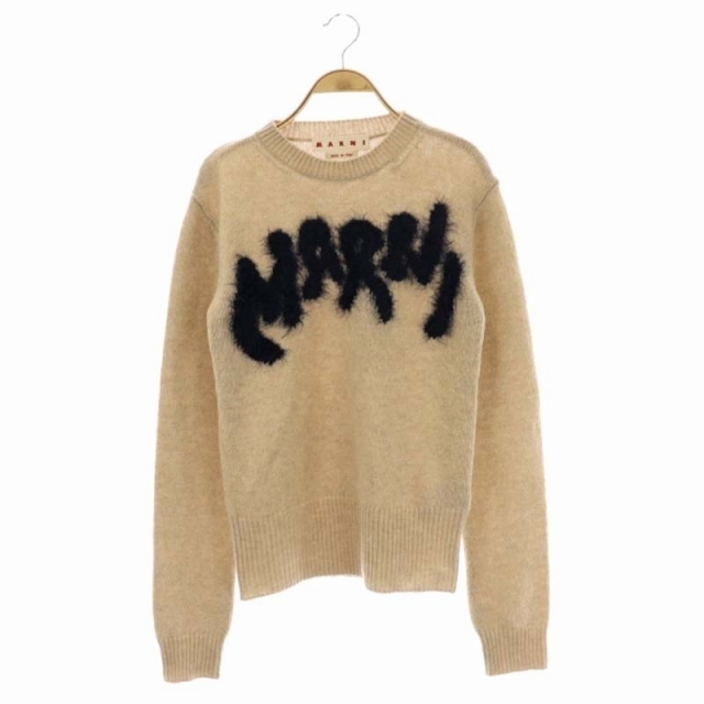 マルニ 22AW クルーネックセーター ロゴ シェットランド ウール ニット