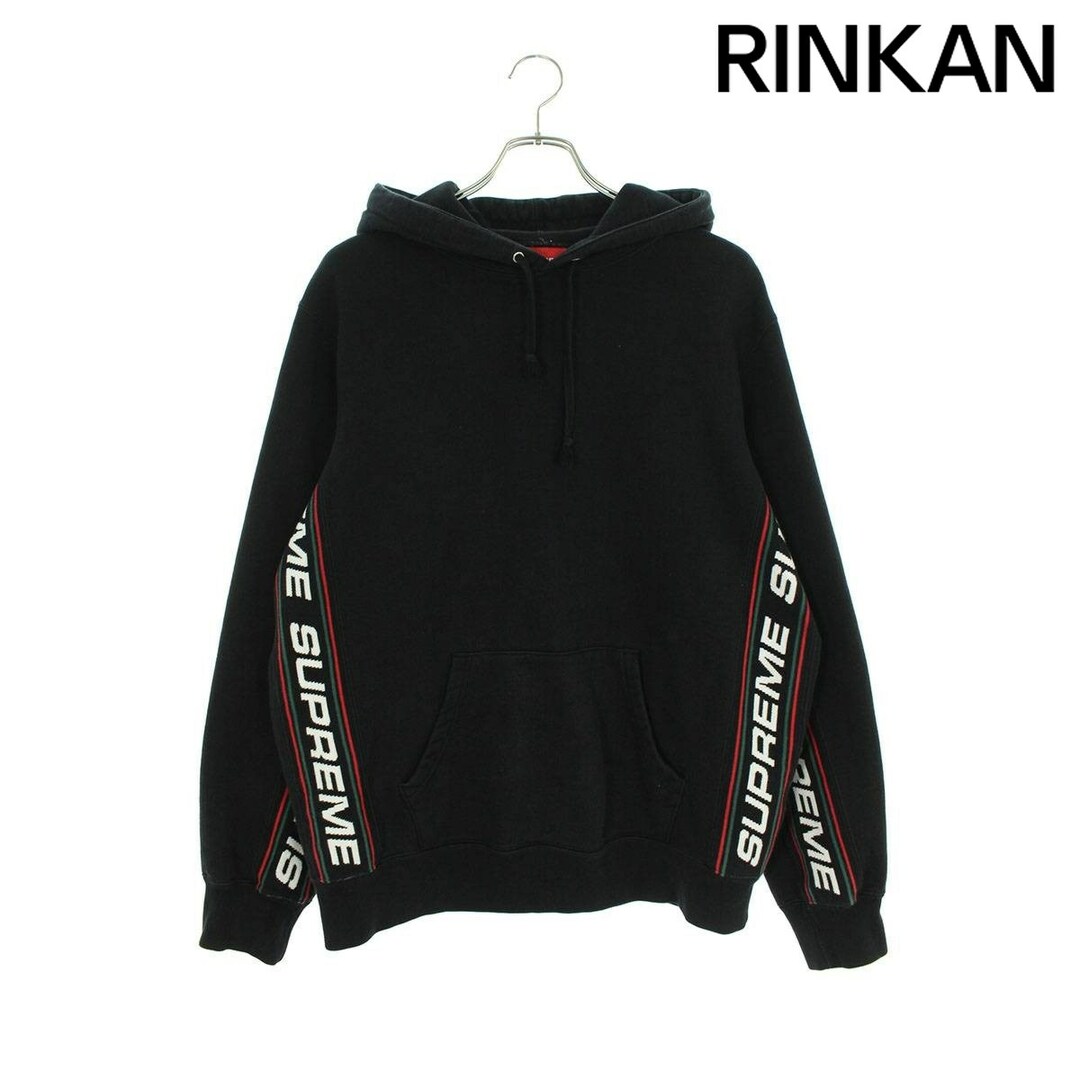 シュプリーム  Text Rib Hooded Sweatshirt サイドロゴデザインプルオーバーパーカー メンズ Mメンズ