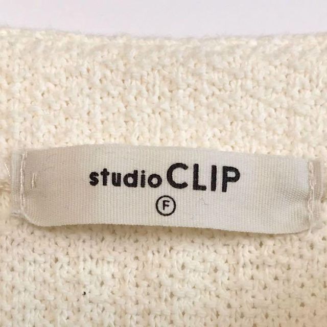STUDIO CLIP(スタディオクリップ)の【ゆったり】スタディオクリップ キーネックジャガードワンピース アイボリー レディースのワンピース(ひざ丈ワンピース)の商品写真