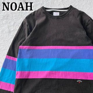 NOAH ノア マルチ ボーダー ロンT カットソー 厚手 刺繍 メンズ XL(Tシャツ/カットソー(七分/長袖))