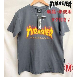 ①スラッシャー 半袖 Tシャツ Mサイズ スケボー ストリート 灰色 グレー