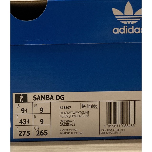 【新品未使用】27.5cm adidas Samba OG Black