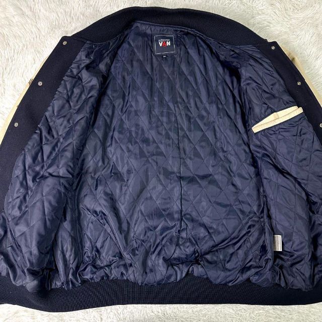 VAN Jacket - 【激レア】VAN JACKET セミデコ スタジャン 紺×白 袖 