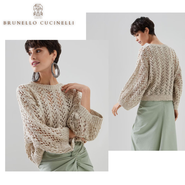 Brunello Cucinelli ブルネロクチネリ シルク トップス L