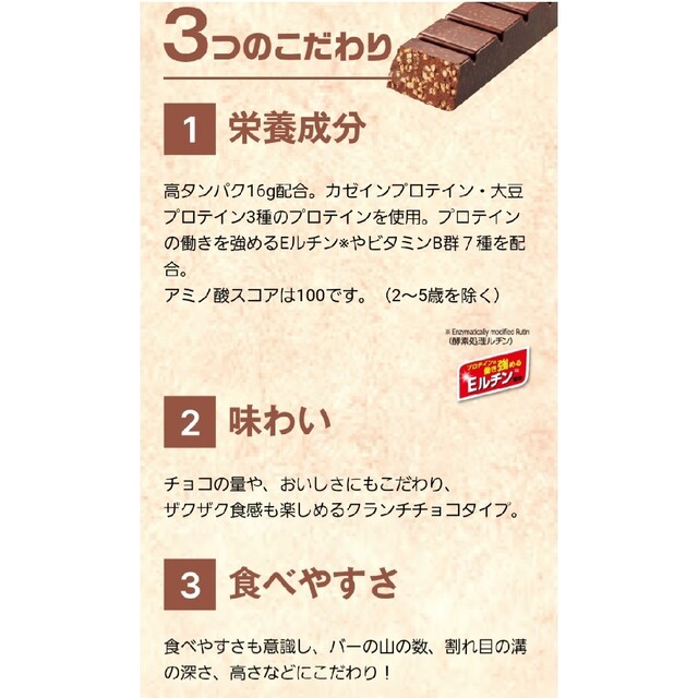 森永製菓(モリナガセイカ)の森永 inバープロテイン プロテインバー チョコクランチ 12本 食品/飲料/酒の健康食品(プロテイン)の商品写真