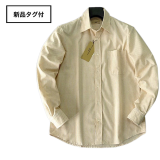 【新品タグ付】MIERU 春夏 吸水速乾 シャツ M ストライプ 長袖 平織り(シャツ)