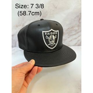 ニューエラー(NEW ERA)のNewera 59fifty オークランドレイダース レザーキャップ ブラック(キャップ)