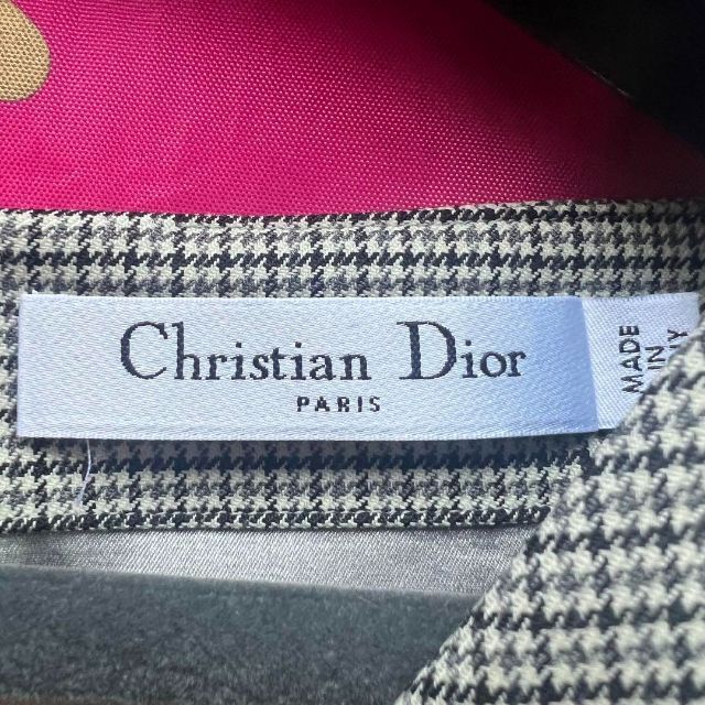 Christian Dior(クリスチャンディオール)の【美品】Christian Dior 千鳥柄ロングワンピース カシュクール レディースのワンピース(ひざ丈ワンピース)の商品写真