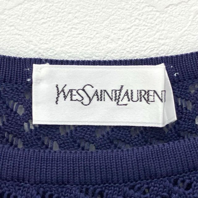 Yves Saint Laurent(イヴサンローラン)のイヴサンローラン　ヴィンテージ　サマーニット　透かし編み　コットン　M レディースのトップス(ニット/セーター)の商品写真