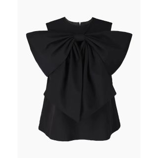 値下げ　bibiy ANNE RIBBON BLOUSE ブラック(シャツ/ブラウス(半袖/袖なし))