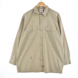 ディッキーズ(Dickies)の古着 ディッキーズ Dickies 長袖 ワークシャツ メンズXL /eaa316449(シャツ)