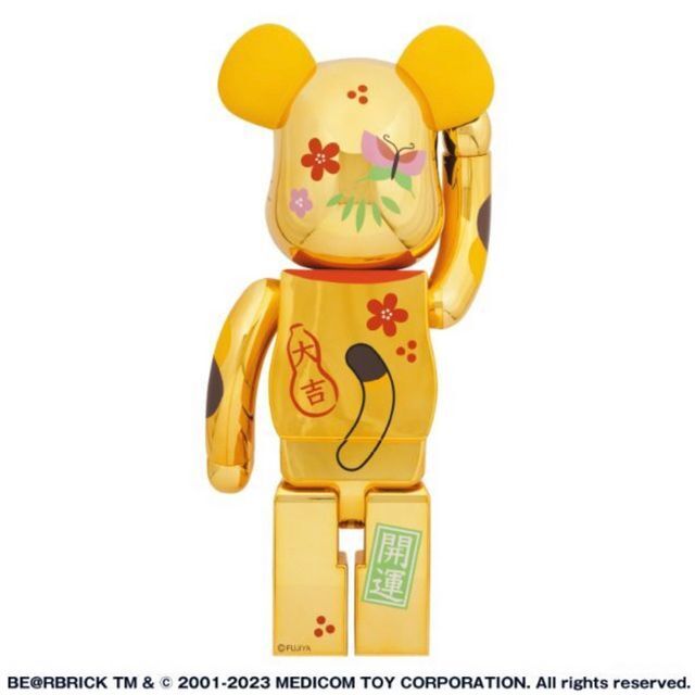 BE@RBRICK 招き猫 ペコちゃん 福 金メッキ1000％