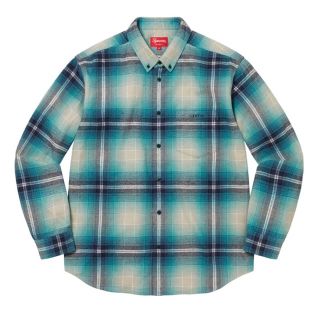 シュプリーム(Supreme)のSupreme Shadow Plaid Flannel Shirt 青（Ｍ）☆(シャツ)