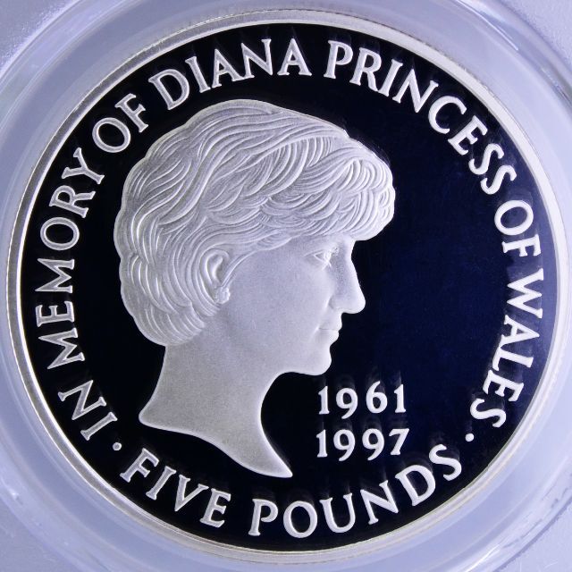 1999年 イギリス ダイアナ妃 追悼記念 5ポンド 銀貨プルーフ 【PCGS準 