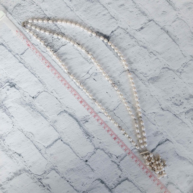 淡水パール　3連　ネックレス ハンドメイドのアクセサリー(ネックレス)の商品写真