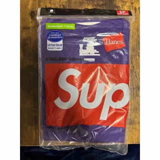 シュプリーム(Supreme)のシュプリーム×ヘインズ　supreme×Hanes 半袖Tシャツ1枚　紫(Tシャツ/カットソー(半袖/袖なし))