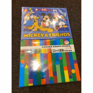 新品 サクラクレパス クーピーペンシル 60色缶入 2セット ミッキー
